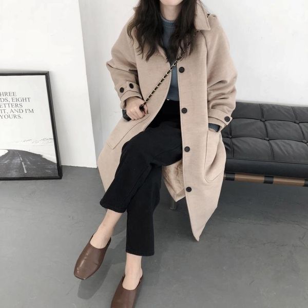 wool coat women long sleeve collar outwear long jacket korean casual winter elegant overcoat women woolen coat, Black
wool coat women long sleeve collar outwear long jacket korean casual winter elegant overcoat women woolen coat, Black