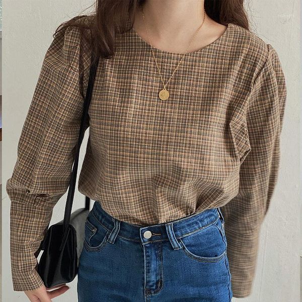 long sleeve elegant women blouses 2020 lady office work plaid print o-neck 2color shirts vintage autumn winter clothes1, White
long sleeve elegant women blouses 2020 lady office work plaid print o-neck 2color shirts vintage autumn winter clothes1, White