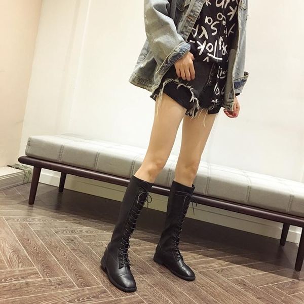 boots women knee-high lace-up winter female fashion warm square toe shoes ladies casual riding, Black
boots women knee-high lace-up winter female fashion warm square toe shoes ladies casual riding, Black