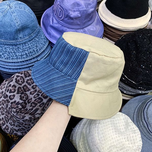 low stitching flat high denim striped fisherman's women's net red temperament fashion sunshade hat, Blue;gray
low stitching flat high denim striped fisherman's women's net red temperament fashion sunshade hat, Blue;gray