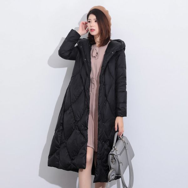 new fashion long white duck down jacket with hood female ultral light casual soft warm coat windproof larger size good quanlity 201103, Black
new fashion long white duck down jacket with hood female ultral light casual soft warm coat windproof larger size good quanlity 201103, Black