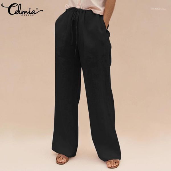 women's pants & capris 2021 women casual vintage loose wide leg celmia solid cotton long trousers pockets drawstring pantalon femme 5xl, Black;white
women's pants & capris 2021 women casual vintage loose wide leg celmia solid cotton long trousers pockets drawstring pantalon femme 5xl, Black;white