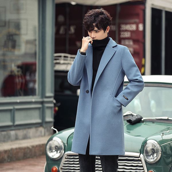 autumn and winter new woolen overcoat men's medium length windbreaker, Tan;black
autumn and winter new woolen overcoat men's medium length windbreaker, Tan;black