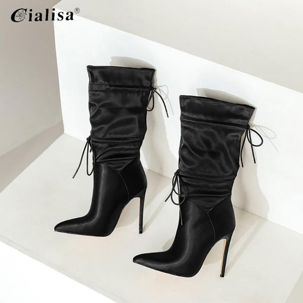boots cialisa women pointed toe 2021 spring fashion mid calf autumn winter high thin heel shoes, Black
boots cialisa women pointed toe 2021 spring fashion mid calf autumn winter high thin heel shoes, Black