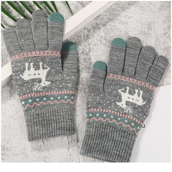 women girls winter mittens touch screen gloves fashion korean style deer printing wool knitted warm soft full finge jllsub, Black
women girls winter mittens touch screen gloves fashion korean style deer printing wool knitted warm soft full finge jllsub, Black