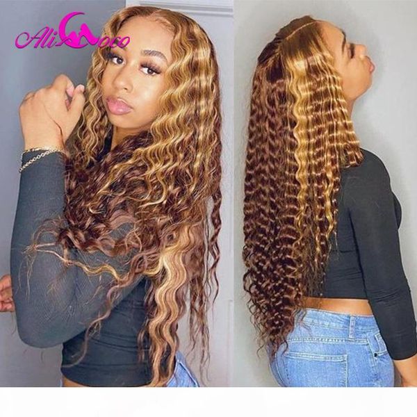 ali coco highlight 4 27 deep wave lace front wig transparent lace brazilian remy human hair colored wigs for women, Black;brown
ali coco highlight 4 27 deep wave lace front wig transparent lace brazilian remy human hair colored wigs for women, Black;brown