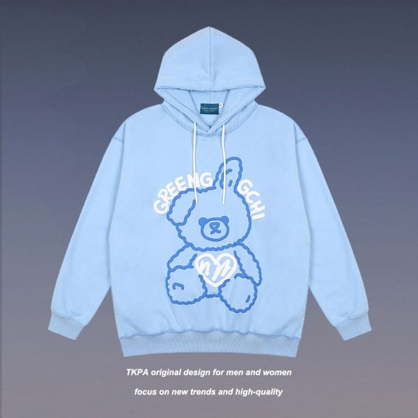 tkpa2021 autumn winter new national fashion cartoon bear printed plush thickened couple hooded sweater for men and women, Black
tkpa2021 autumn winter new national fashion cartoon bear printed plush thickened couple hooded sweater for men and women, Black