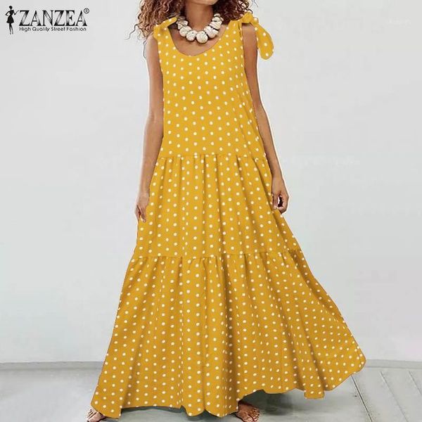 zanzea women bohemian polka dot printed sundress summer dress vintage sleeveless lace up beach dresses casual ruffles vestidos1, Black;gray
zanzea women bohemian polka dot printed sundress summer dress vintage sleeveless lace up beach dresses casual ruffles vestidos1, Black;gray