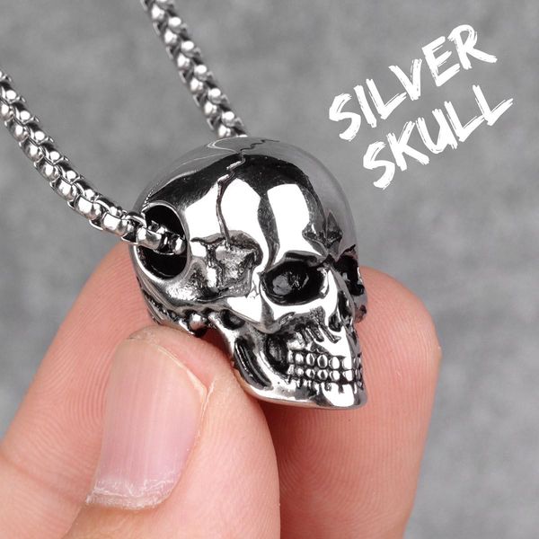 gold black skull men necklaces pendants chain punk hip hop for boyfriend male stainless steel jewelry creativity gift wholesale wmtpjd, Bronze;silver
gold black skull men necklaces pendants chain punk hip hop for boyfriend male stainless steel jewelry creativity gift wholesale wmtpjd, Bronze;silver