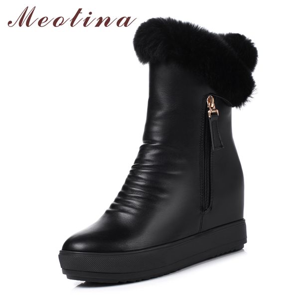 boots meotina snow winter women fur height increasing heel ankle plush pleated high shoes lady zipper size 4-9, Black
boots meotina snow winter women fur height increasing heel ankle plush pleated high shoes lady zipper size 4-9, Black