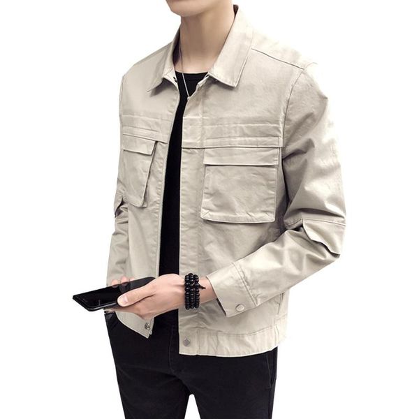 2020 spring new arrivals male jacket big pocket decor zipper long sleeve solid color streetwear men's cotton motorcycle coats, Black;brown
2020 spring new arrivals male jacket big pocket decor zipper long sleeve solid color streetwear men's cotton motorcycle coats, Black;brown