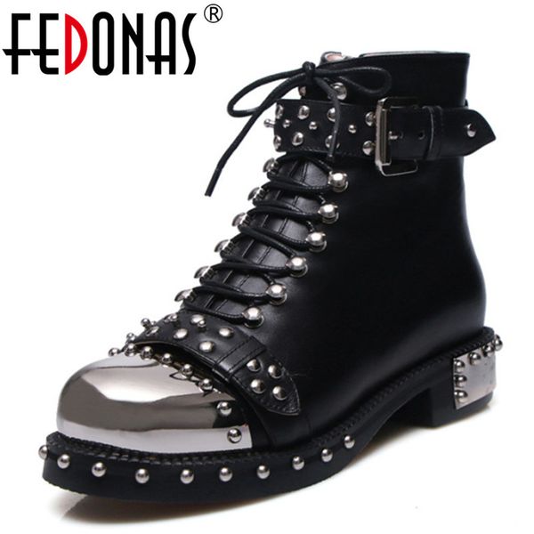 fedonas punk genuine leather boots women rivets square heels autumn winter ankle boots shoes woman motorcycle snow boots 1026, Black
fedonas punk genuine leather boots women rivets square heels autumn winter ankle boots shoes woman motorcycle snow boots 1026, Black