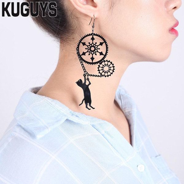dangle & chandelier kuguys fashion women jewelry acrylic black long drop earring amimal gear cat earrings, Silver
dangle & chandelier kuguys fashion women jewelry acrylic black long drop earring amimal gear cat earrings, Silver