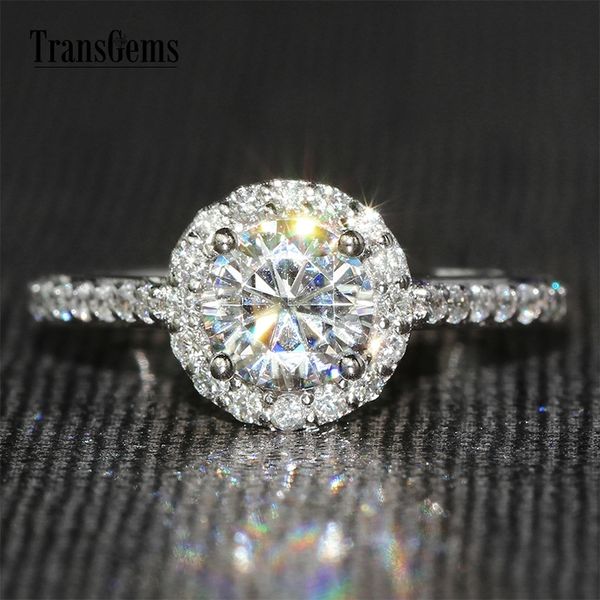 transgems center 1ct halo engagement ring 14k 585 white gold 6.5mm f color ring for women wedding y200620, Slivery;golden
transgems center 1ct halo engagement ring 14k 585 white gold 6.5mm f color ring for women wedding y200620, Slivery;golden