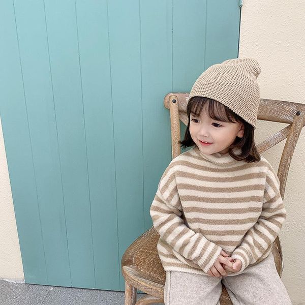 pullover winter cute girls knitted warm thick high collar sweaters 2021 loose soft comfortable long-sleeved striped sweater, Blue
pullover winter cute girls knitted warm thick high collar sweaters 2021 loose soft comfortable long-sleeved striped sweater, Blue