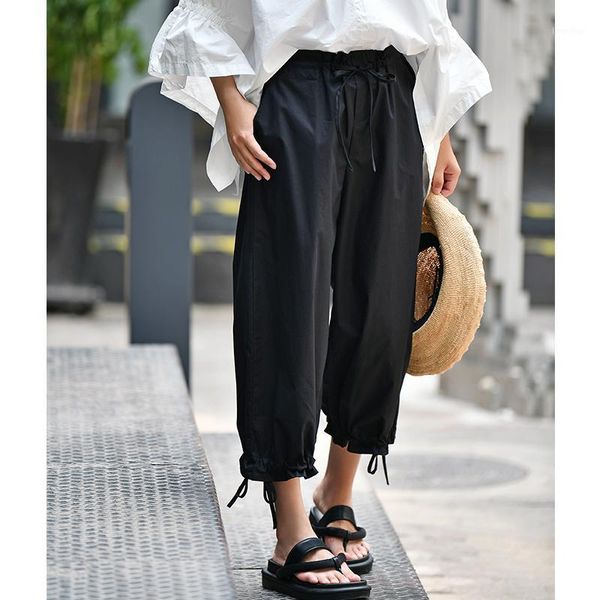 k1808 artistic versatile drawstring pure cotton black wide leg straight leg wide nine minutes casual pants woman1, Black;white
k1808 artistic versatile drawstring pure cotton black wide leg straight leg wide nine minutes casual pants woman1, Black;white