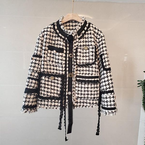 tweed plaid jacket women vintage tassel o-neck long sleeve coat streetwear autumn winter outwear plus size vintage design b587, Black;brown
tweed plaid jacket women vintage tassel o-neck long sleeve coat streetwear autumn winter outwear plus size vintage design b587, Black;brown