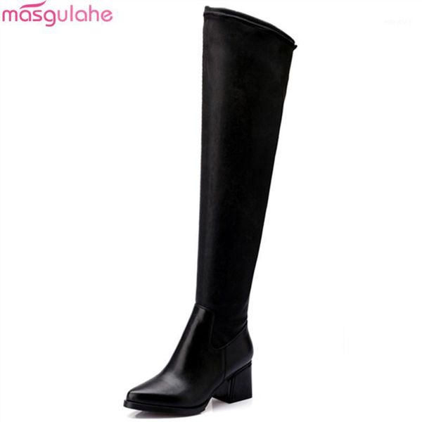 masgulahe 2020 women boots pointed toe zipper autumn winter genuine leather+pu boots square heel cow leather over the knee1, Black
masgulahe 2020 women boots pointed toe zipper autumn winter genuine leather+pu boots square heel cow leather over the knee1, Black