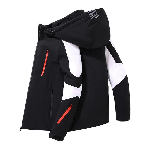 men's down & parkas logo jacket handsome thick warm youth hooded casual, Black
men's down & parkas logo jacket handsome thick warm youth hooded casual, Black