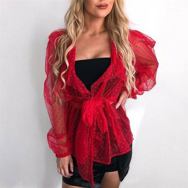 women's blouses & shirts hirigin summer women mesh sheer long sleeve polka dot shirt ladies see through party club streetwear beach co, White
women's blouses & shirts hirigin summer women mesh sheer long sleeve polka dot shirt ladies see through party club streetwear beach co, White