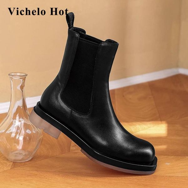 vichelo leisure punk neutral winter shoes round toe thick med heel slip on beauty lady fashion ankle boots l10, Black
vichelo leisure punk neutral winter shoes round toe thick med heel slip on beauty lady fashion ankle boots l10, Black