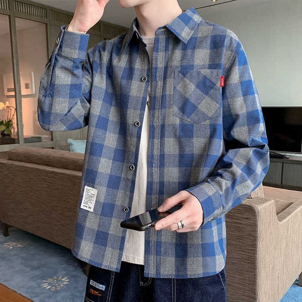 autumn casual long sleeve men's fashion brand loose plaid shirt 2020 new cardigan coat, White;black
autumn casual long sleeve men's fashion brand loose plaid shirt 2020 new cardigan coat, White;black