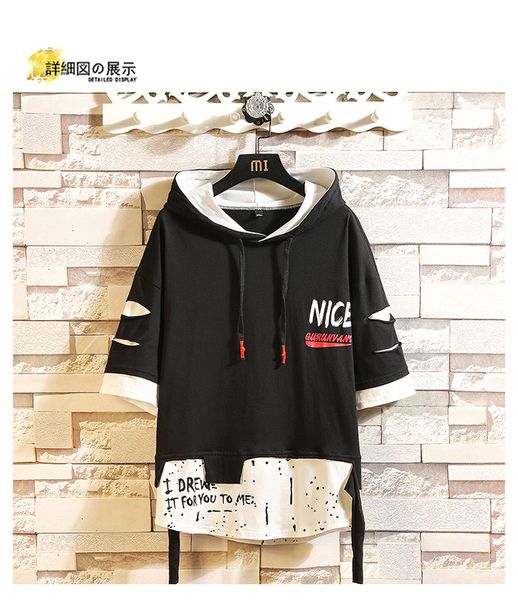 2021 new summer short black black-red hoodie men's hip hop punk pullover streetwear fashion clothes uwqm
2021 new summer short black black-red hoodie men's hip hop punk pullover streetwear fashion clothes uwqm