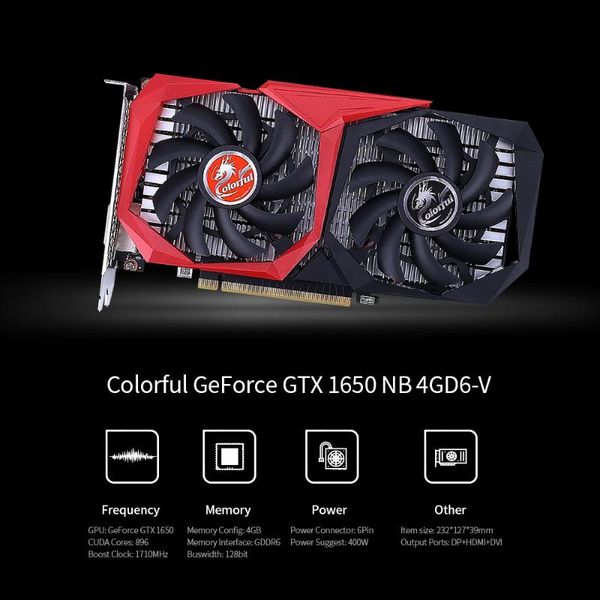 красочные geforce gtx 1650 nb 4gd6-v графическая карта gddr6 4g gaming 128-битный графическая карта для gamer игровой карты для офиса
красочные geforce gtx 1650 nb 4gd6-v графическая карта gddr6 4g gaming 128-битный графическая карта для gamer игровой карты для офиса