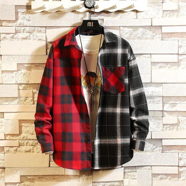 men's casual shirts men's plaid long-sleeved shirt men and women couple's spring autumn loose-fit mixed colors hip hop trend, White;black
men's casual shirts men's plaid long-sleeved shirt men and women couple's spring autumn loose-fit mixed colors hip hop trend, White;black