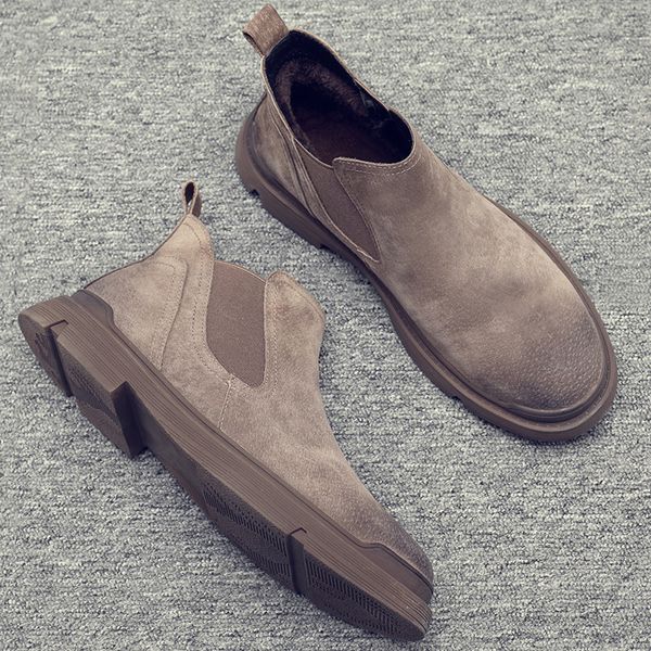 2020 new chelsea mens shoes korean mens boots short boots british wild trendy martin boots matte leather vintage fleece-lined large size sho, Black
2020 new chelsea mens shoes korean mens boots short boots british wild trendy martin boots matte leather vintage fleece-lined large size sho, Black