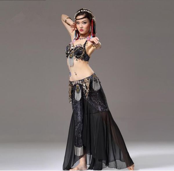 women ats costume 3 piece (bra belt skirt) belly dance performance show wear handmade dark green s m l, Black;red
women ats costume 3 piece (bra belt skirt) belly dance performance show wear handmade dark green s m l, Black;red