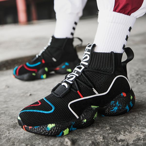 high men sneakers knit upper casual sock shoes for women thick sole fashion black / white big size 47 48 mens walking shoes 201012
high men sneakers knit upper casual sock shoes for women thick sole fashion black / white big size 47 48 mens walking shoes 201012
