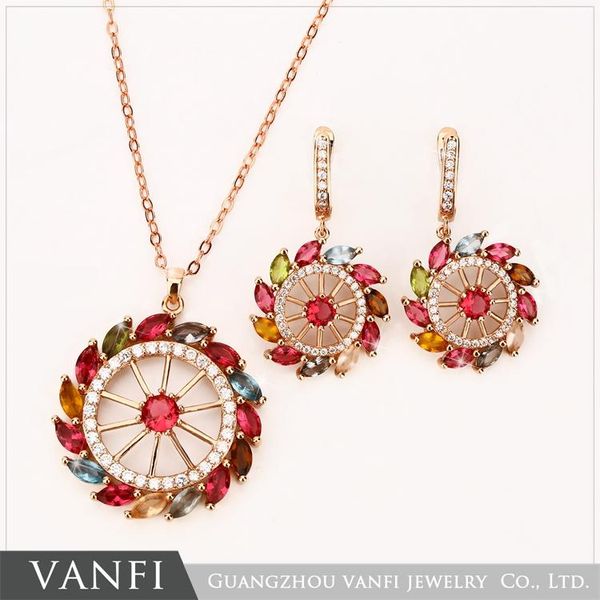new style colorful zircon circular shape earring and necklace gold plate fine jewelry sets multicolor crystal gfit for women, Silver
new style colorful zircon circular shape earring and necklace gold plate fine jewelry sets multicolor crystal gfit for women, Silver