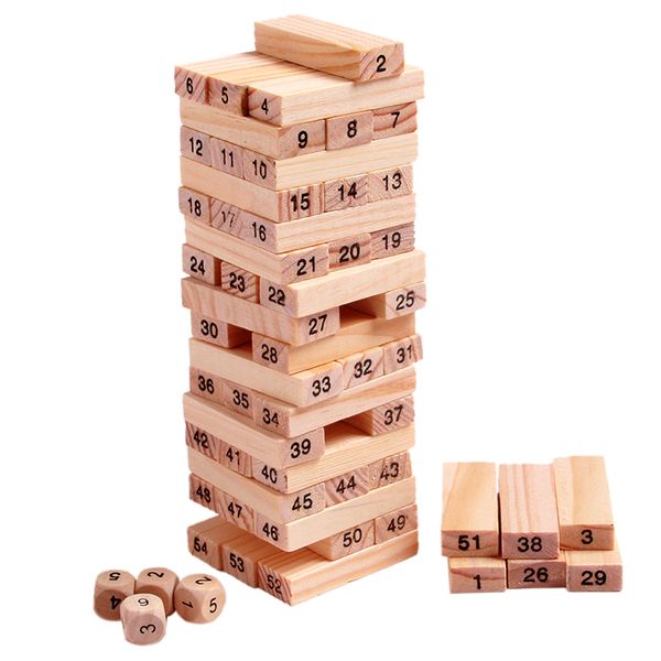 wholesale-wooden tower wood building blocks toy domino 54pcs stacker extract building educational jenga game gift 4pcs dice
wholesale-wooden tower wood building blocks toy domino 54pcs stacker extract building educational jenga game gift 4pcs dice