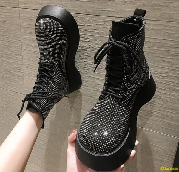 new punk gothic style lace up platform ankle boots bling rhinestone women booties campus sweet student shoes mujer zapatos, Black
new punk gothic style lace up platform ankle boots bling rhinestone women booties campus sweet student shoes mujer zapatos, Black