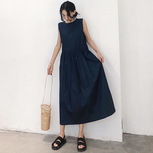 elegant long dress women maxi dress vintage sleeveless loose party dress lace up vest office lady button ankle length, Black;gray
elegant long dress women maxi dress vintage sleeveless loose party dress lace up vest office lady button ankle length, Black;gray