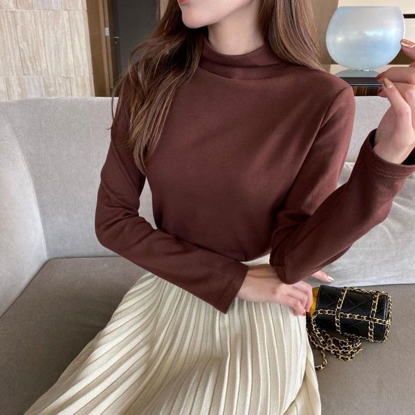 women's t-shirt casual solid warm long sleeve autumn winter tees women turtleneck modal slim t-shirts female tshirts pullover1, White
women's t-shirt casual solid warm long sleeve autumn winter tees women turtleneck modal slim t-shirts female tshirts pullover1, White