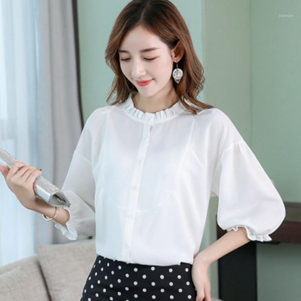 women's blouses & shirts 2021 spring women o-neck solid color shirt ladies commute chiffon female leisure fashion high quatily lt721, White
women's blouses & shirts 2021 spring women o-neck solid color shirt ladies commute chiffon female leisure fashion high quatily lt721, White