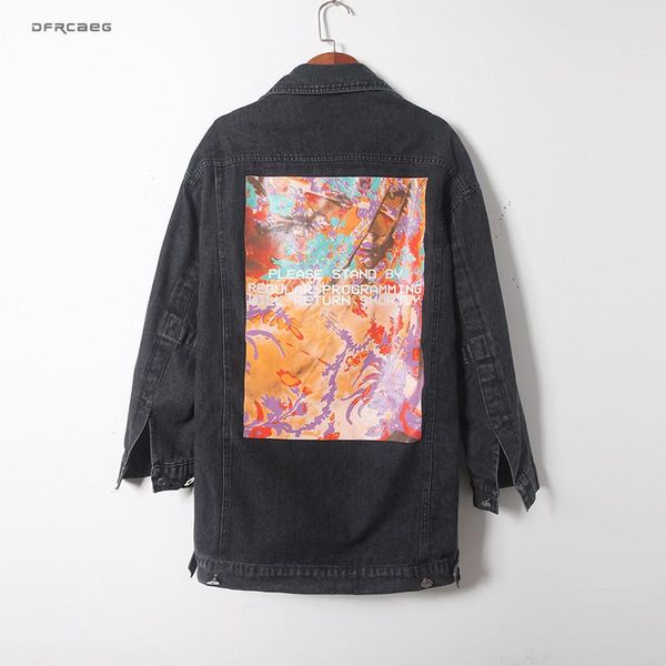 white loose bf mid-long harajuku women's denim jacket 2021 spring streetwear vintage abstract print ladies jeans coats outwear, Black;brown
white loose bf mid-long harajuku women's denim jacket 2021 spring streetwear vintage abstract print ladies jeans coats outwear, Black;brown
