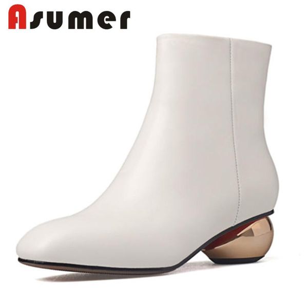 asumer new 2020 square toe ankle boots for women solid zip genuine leather boots strange heels classic med heels winter, Black
asumer new 2020 square toe ankle boots for women solid zip genuine leather boots strange heels classic med heels winter, Black