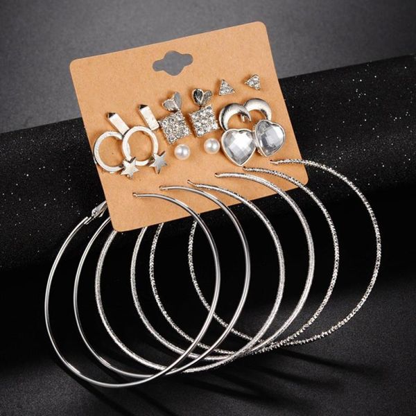 european and american wind fashion simple earrings large circle earrings 12 pairs of board moon geometry set accessory, Golden;silver
european and american wind fashion simple earrings large circle earrings 12 pairs of board moon geometry set accessory, Golden;silver