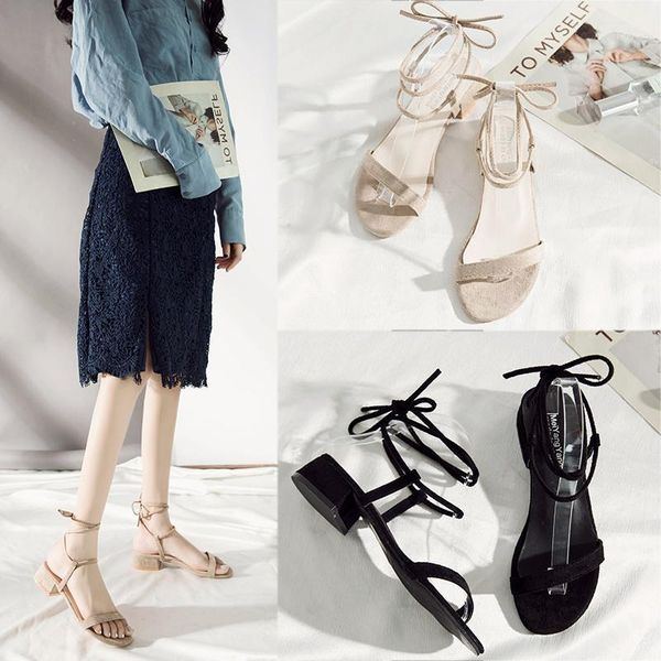 summer 2021 new thick heel open toe sandals mid heel casual cross strapping roman shoes fashion low student shoes1, Black
summer 2021 new thick heel open toe sandals mid heel casual cross strapping roman shoes fashion low student shoes1, Black