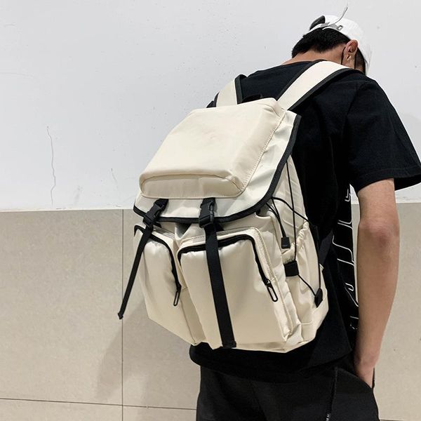 2021 new campus school bag black and white solid color nylon cloth backpack neutral middle school student backpack
2021 new campus school bag black and white solid color nylon cloth backpack neutral middle school student backpack