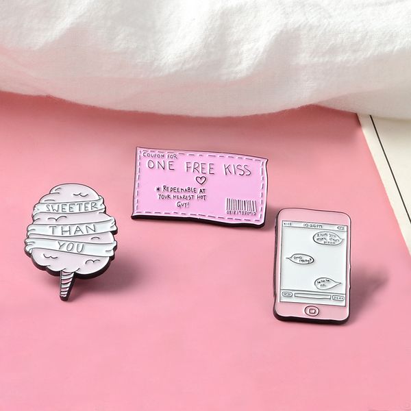one kiss ticket sweeter candyfloss enamel pins badges brooches lapel denim shirt collar sweet pink love gift, Gray
one kiss ticket sweeter candyfloss enamel pins badges brooches lapel denim shirt collar sweet pink love gift, Gray