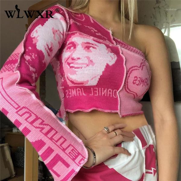 women's t-shirt wlwxr one shoulder long sleeve crop women graphic patchwork t shirts ladies ribbed knitted cropped tshirts pink streetw, White
women's t-shirt wlwxr one shoulder long sleeve crop women graphic patchwork t shirts ladies ribbed knitted cropped tshirts pink streetw, White
