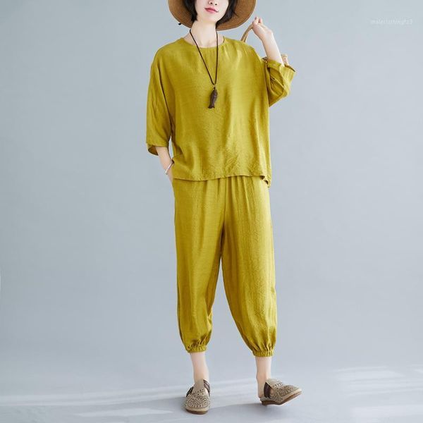 two piece dress spring summer cotton and linen women outfits fashion loose nine points harem pants casual set ladies tide d33571, White
two piece dress spring summer cotton and linen women outfits fashion loose nine points harem pants casual set ladies tide d33571, White