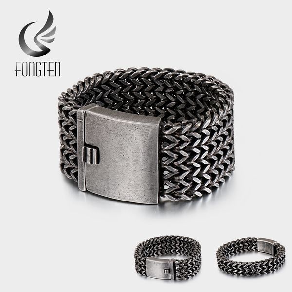 fongten mesh link chain bracelet men punk silver vintage metal stainless steel mens wrist band charm wide bracelets jewelry t200323, Golden;silver
fongten mesh link chain bracelet men punk silver vintage metal stainless steel mens wrist band charm wide bracelets jewelry t200323, Golden;silver