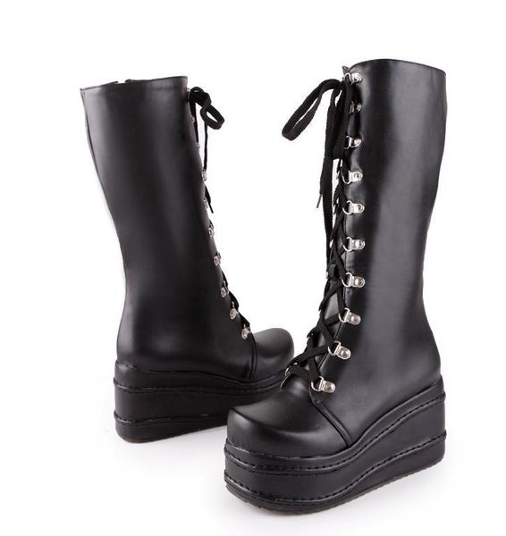boots large sizes 31-49 customized fashion punk cosplay woman shoes platform winter wedge high heel knee, Black
boots large sizes 31-49 customized fashion punk cosplay woman shoes platform winter wedge high heel knee, Black