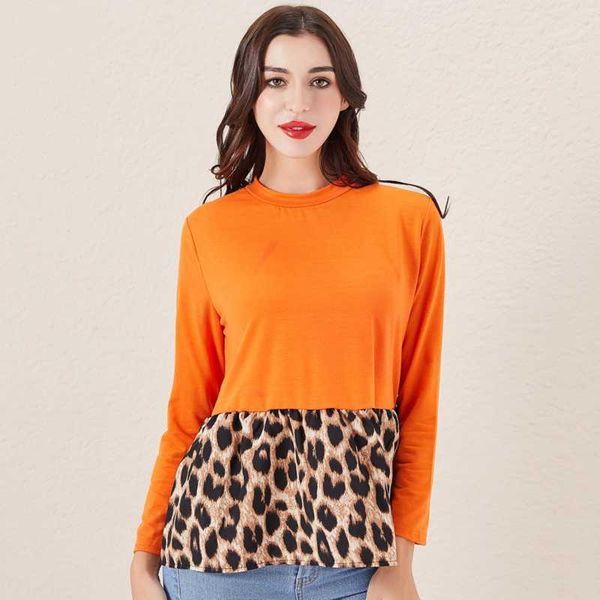 women autumn t-shirt short sleeve leopard print patchwork ruffle hem frill tshirt wild shirts mujer de moda1, White
women autumn t-shirt short sleeve leopard print patchwork ruffle hem frill tshirt wild shirts mujer de moda1, White