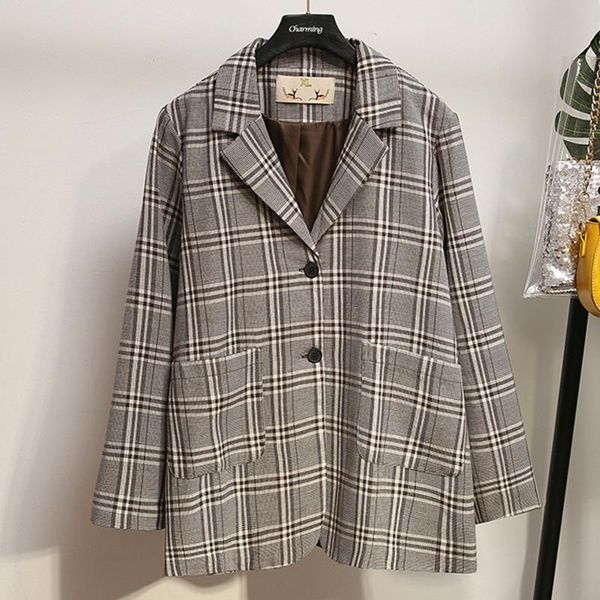 2020 new casual ladies notched collar plaid women blazer autumn jacket pockets female suits coat blazers outerwear m350, White;black
2020 new casual ladies notched collar plaid women blazer autumn jacket pockets female suits coat blazers outerwear m350, White;black